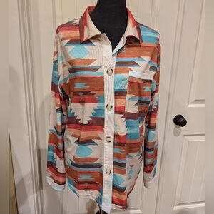 Southwestern Style Button-Up Shirt